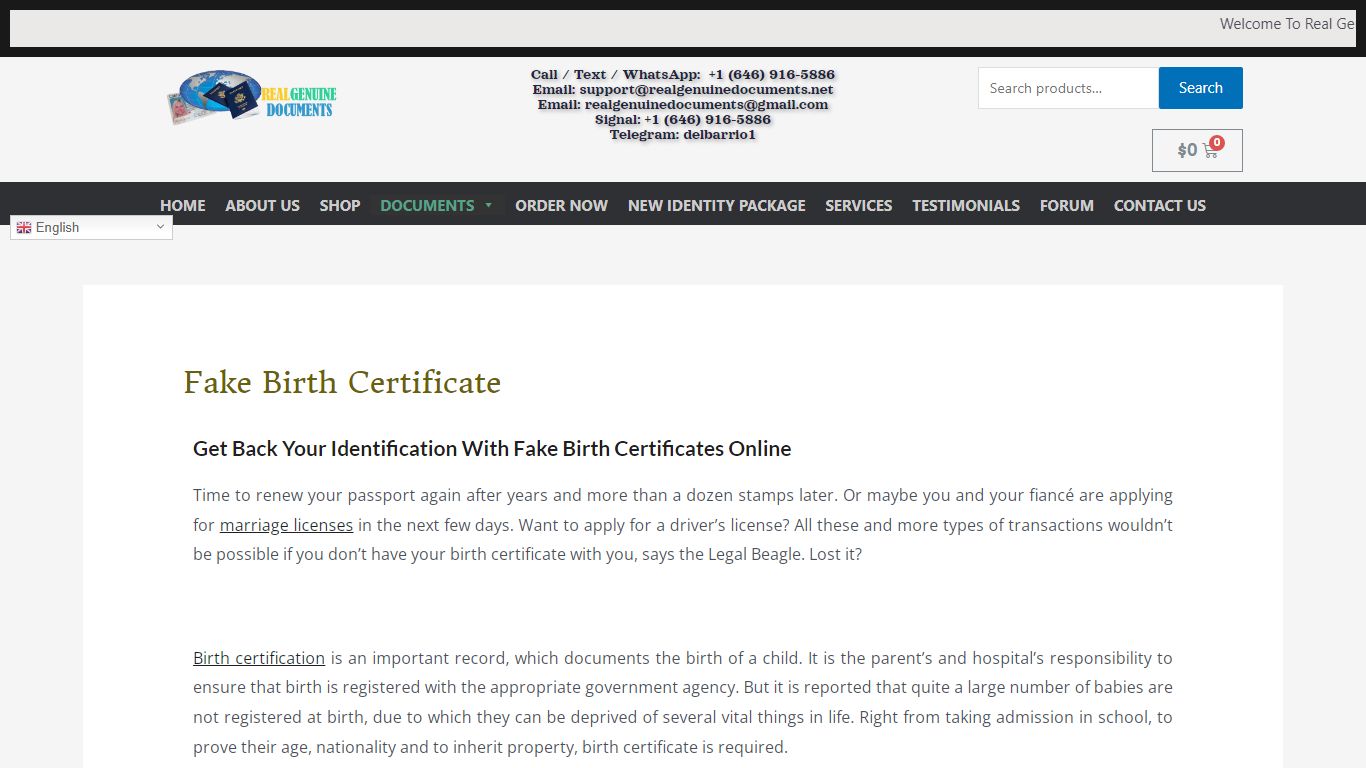 Fake Birth Certificate - Real Genuine Documents 2022