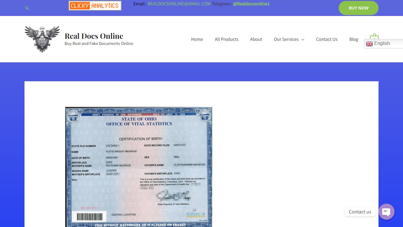 Fake Birth Certificate- Buy A Fake Birth Certificate Online